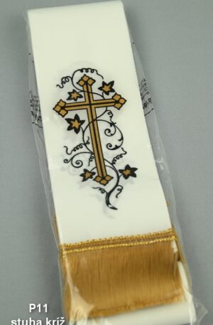 Biela smútočná stuha vzor 10 cm<p>STH021